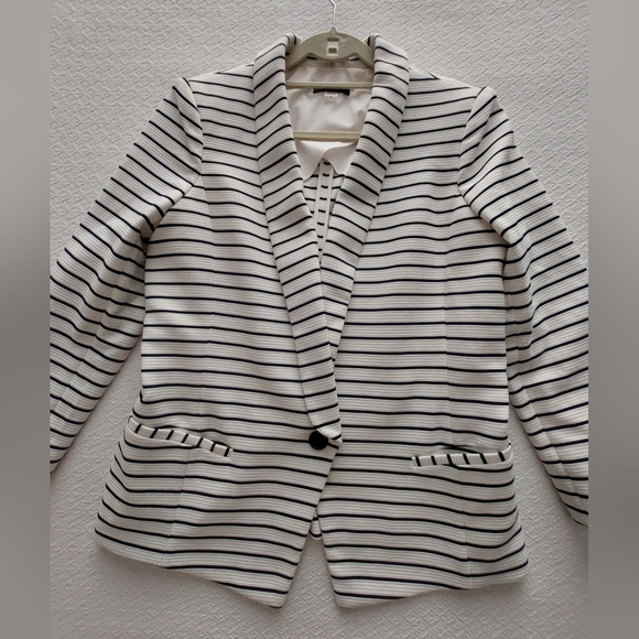 TOMMY HILFIGER Nautical Blue White Striped Blazer. Women's Size 12. 🤍💙 - Picture 9 of 11
